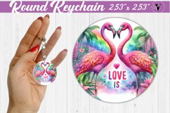 Round Keychain | Valentine&#039;s Day | Love Animals Product Image 1