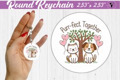 Round Keychain | Valentine&#039;s Day | Love Animals Product Image 1