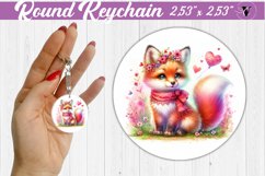 Round Keychain | Valentine&#039;s Day | Love Animals Product Image 1