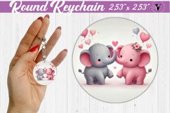 Round Keychain | Valentine&#039;s Day | Love Animals Product Image 1