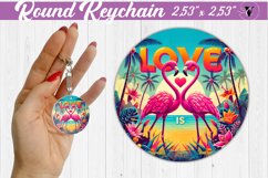 Round Keychain | Valentine&#039;s Day | Love Animals Product Image 1
