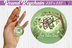 Round Keychain | Valentine&#039;s Day | Love Animals Product Image 1