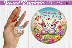 Round Keychain | Valentine&#039;s Day | Love Animals Product Image 1