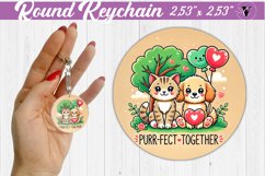 Round Keychain | Valentine&#039;s Day | Love Animals Product Image 1