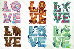 Love Animals PNG Sublimation Clipart Bundle Product Image 2