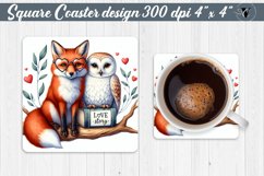 Square Coasters | Valentine&#039;s Day | Love Animals Product Image 1