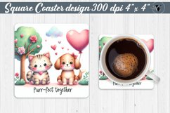 Square Coasters | Valentine&#039;s Day | Love Animals Product Image 1