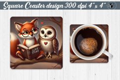 Square Coasters | Valentine&#039;s Day | Love Animals Product Image 1