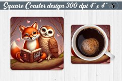 Square Coasters | Valentine&#039;s Day | Love Animals Product Image 1
