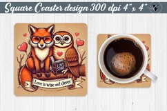 Square Coasters | Valentine&#039;s Day | Love Animals Product Image 1