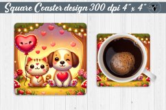 Square Coasters | Valentine&#039;s Day | Love Animals Product Image 1
