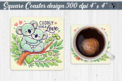 Square Coasters | Valentine&#039;s Day | Love Animals Product Image 1