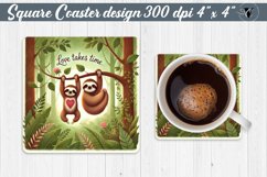 Square Coasters | Valentine&#039;s Day | Love Animals Product Image 1