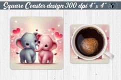 Square Coasters | Valentine&#039;s Day | Love Animals Product Image 1