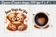 Square Coasters | Valentine&#039;s Day | Love Animals Product Image 1