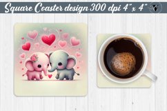 Square Coasters | Valentine&#039;s Day | Love Animals Product Image 1