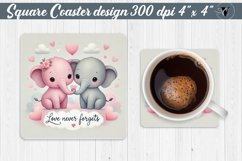 Square Coasters | Valentine&#039;s Day | Love Animals Product Image 1