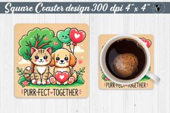Square Coasters | Valentine&#039;s Day | Love Animals Product Image 1