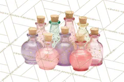 Love Potion Apothecary Clipart, Vintage Potion PNG Product Image 4