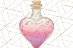 Love Potion Apothecary Clipart, Vintage Potion PNG Product Image 2