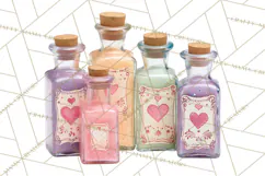 Love Potion Apothecary Clipart, Vintage Potion PNG Product Image 3