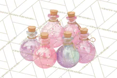 Love Potion Apothecary Clipart, Vintage Potion PNG Product Image 2