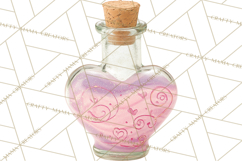 Love Potion Apothecary Clipart, Vintage Potion PNG Product Image 5