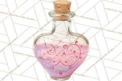 Love Potion Apothecary Clipart, Vintage Potion PNG Product Image 2