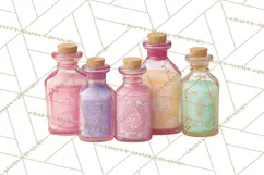 Love Potion Apothecary Clipart, Vintage Potion PNG Product Image 3