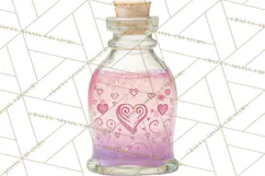 Love Potion Apothecary Clipart, Vintage Potion PNG Product Image 2