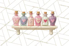 Love Potion Apothecary Clipart, Vintage Potion PNG Product Image 4