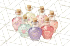 Love Potion Apothecary Clipart, Vintage Potion PNG Product Image 5