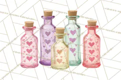 Love Potion Apothecary Clipart, Vintage Potion PNG Product Image 2