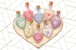 Love Potion Apothecary Clipart, Vintage Potion PNG Product Image 4