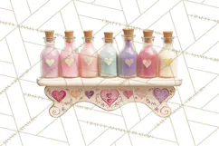 Love Potion Apothecary Clipart, Vintage Potion PNG Product Image 3