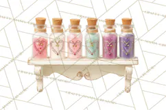 Love Potion Apothecary Clipart, Vintage Potion PNG Product Image 4