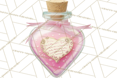 Love Potion Apothecary Clipart, Vintage Potion PNG Product Image 2