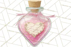 Love Potion Apothecary Clipart, Vintage Potion PNG Product Image 2
