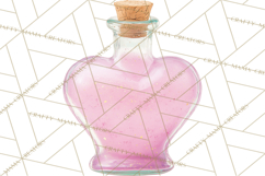 Love Potion Apothecary Clipart, Vintage Potion PNG Product Image 5
