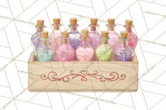 Love Potion Apothecary Clipart, Vintage Potion PNG Product Image 5