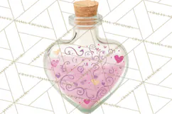 Love Potion Apothecary Clipart, Vintage Potion PNG Product Image 2