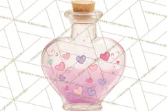 Love Potion Apothecary Clipart, Vintage Potion PNG Product Image 3