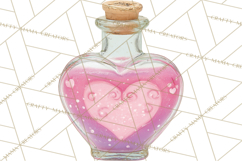 Love Potion Apothecary Clipart, Vintage Potion PNG Product Image 2