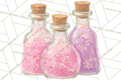 Love Potion Apothecary Clipart, Vintage Potion PNG Product Image 5