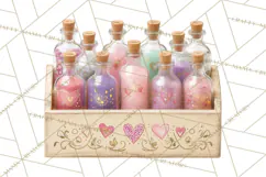 Love Potion Apothecary Clipart, Vintage Potion PNG Product Image 2