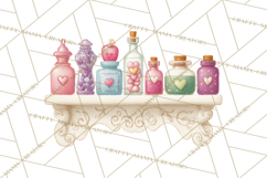 Love Potion Apothecary Clipart, Vintage Potion PNG Product Image 4