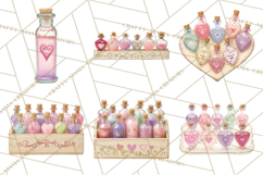 Love Potion Apothecary Clipart, Vintage Potion PNG Product Image 9