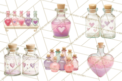 Love Potion Apothecary Clipart, Vintage Potion PNG Product Image 8