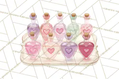 Love Potion Apothecary Clipart, Vintage Potion PNG Product Image 3