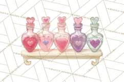 Love Potion Apothecary Clipart, Vintage Potion PNG Product Image 4
